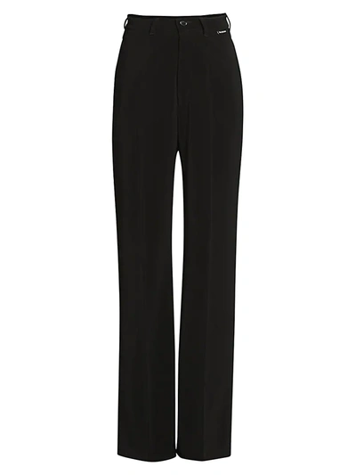 Shop Balenciaga V-neck Wide-leg Trousers In Noir
