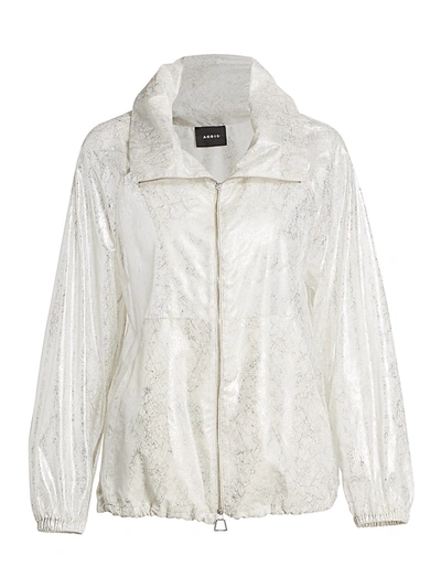 Shop Akris Women's Veronique Lurex Silk Foil Anorak Jacket In Silver