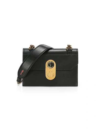Shop Christian Louboutin Mini Elisa Leather Shoulder Bag In Black