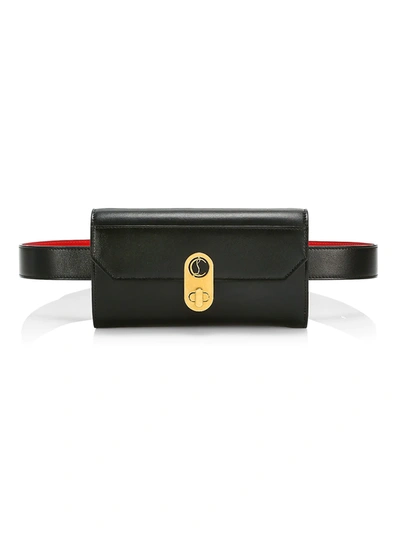 Shop Christian Louboutin Women's Elisa Leather Belt Bag In Black