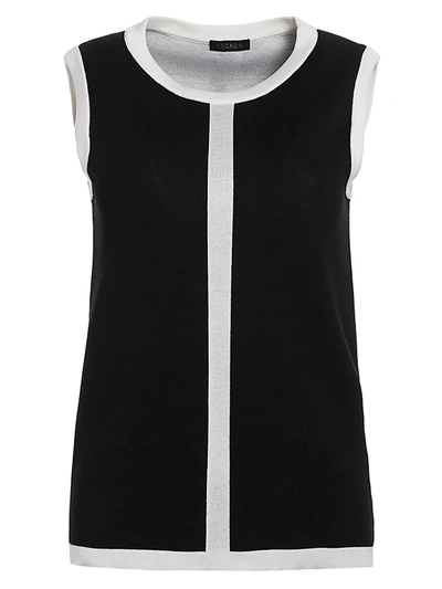 Shop Escada Women's Sinnar Silk & Wool-blend Sleeveless Shell Top In Black