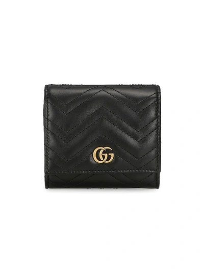 Shop Gucci Women's Gg Marmont Wallet In Black