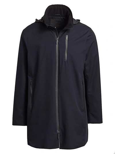 Shop Emporio Armani Matrix Zip-out Hood Jacket In Navy