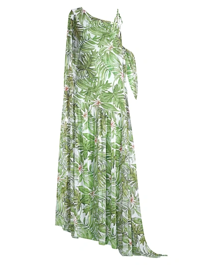 Shop Chiara Boni La Petite Robe Aja Illusion Palm Print Maxi Dress In Palm Tree