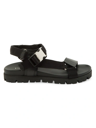 Shop Prada Men's Montana Lug-sole Sport Sandals In Nero