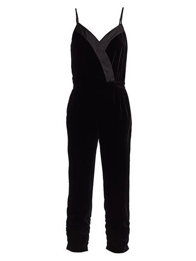 Shop Parker Preston Velour Cropped Jumpsuit In Black