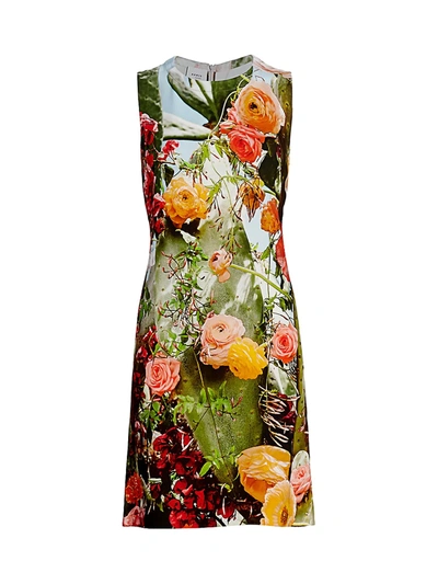 Shop Akris Punto Women's Cactus Blossom Print Shift Dress