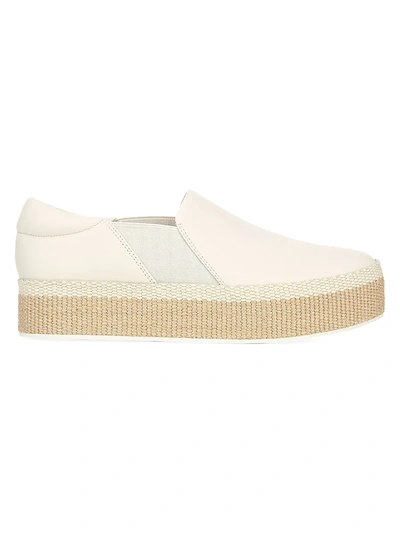 Shop Vince Women's Wilden Slip-on Leather Espadrille Sneakers In Off White