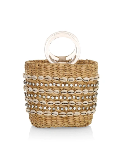 Shop Poolside Women's The Mak Shell-embellished Woven Tote In Natural