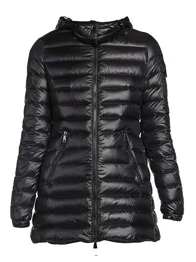 Shop Moncler Menthe Giubbotto Hooded Drawstring Puffer Coat In Black