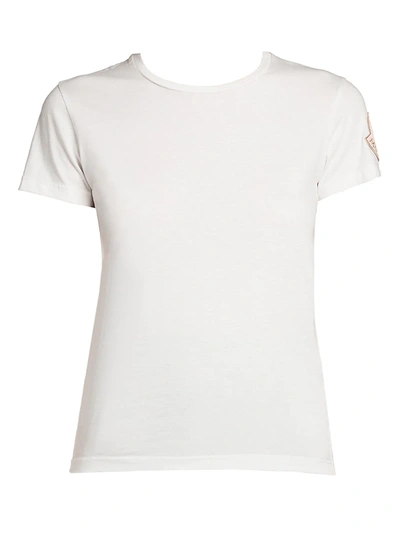 Shop Moncler Macro-logo Crewneck T-shirt In White