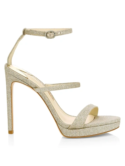 Shop Sophia Webster Rosalind Platform Glitter Sandals In Champagne Glitter