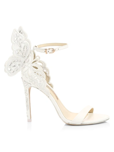 Shop Sophia Webster Women's Chiara Broderie Leather Sandals In White