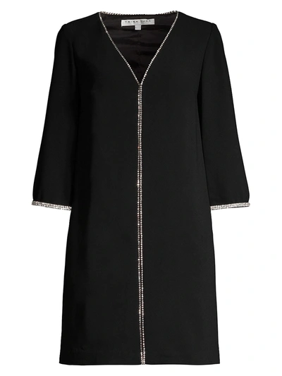 Shop Trina Turk Women's Rhinestone Embellished Shift Dress In Black