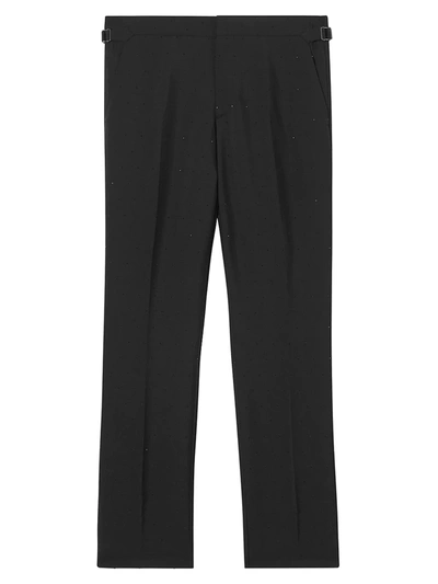 Shop Burberry Men's Classic Fit Crystal-embellished Trousers In Black