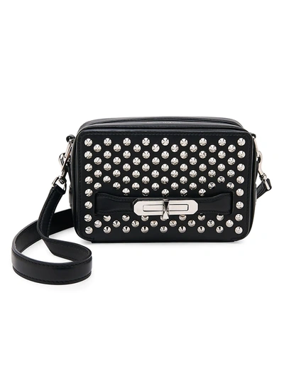 Shop Alexander Mcqueen Women's Small The Myth Studded Leather Camera Bag In Black