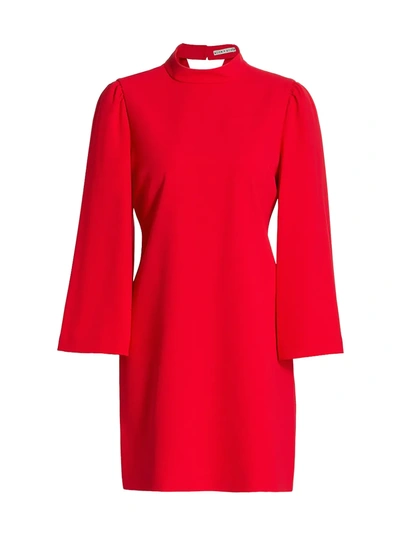 Shop Alice And Olivia Bailey Bell-sleeve Shift Dress In Paprika