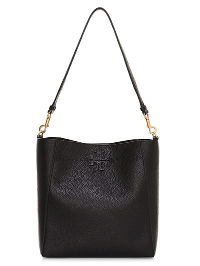 Shop Tory Burch Women's Mcgraw Leather Hobo Bag In Black