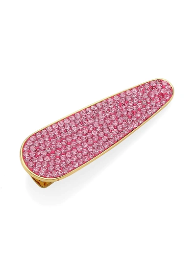 Shop Kate Spade Women's Pink Pavé 12k Goldplated Hair Clip In Light Rose