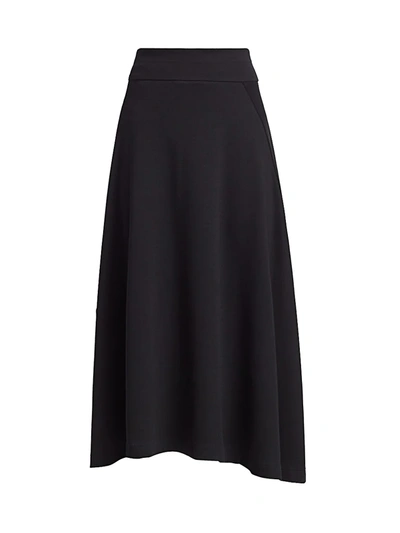Shop Joan Vass A-line Handkerchief Midi Skirt In Black