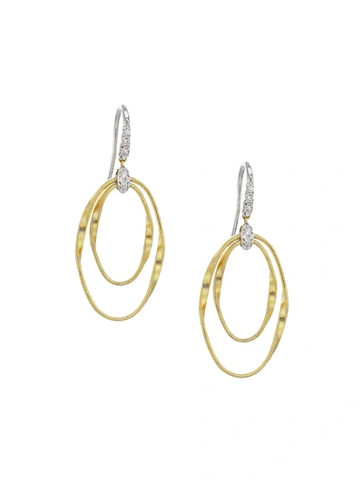 Shop Marco Bicego Women's Marrakech Onde 18k Yellow Gold & Diamond Coil Drop Earrings
