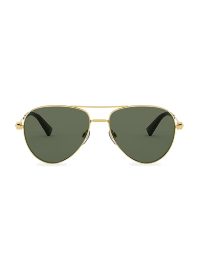 Shop Valentino Legacy 57mm Aviator Sunglasses In Gold