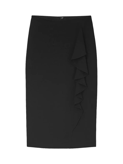 Shop Lafayette 148 Vera Ruffle Pencil Skirt In Black