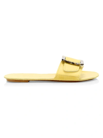 Shop Definery Women's Loop Leather Flat Sandals In Mimosa