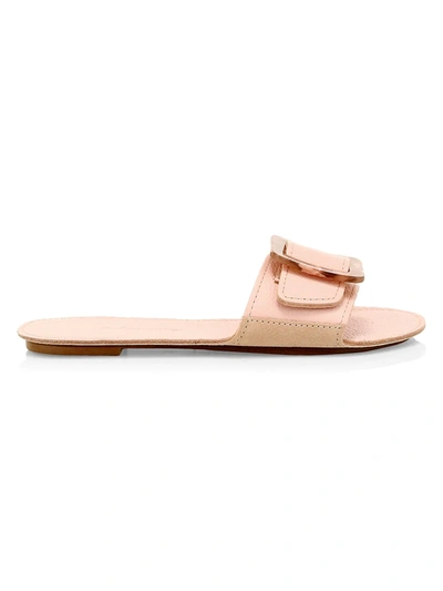 Shop Definery Loop Leather Flat Sandals In Rose Dawn