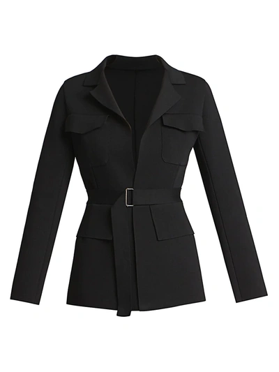 Shop Alaïa Knit Safari Jacket In Noir