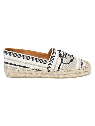 Shop Prada Women's Logo Canvas Espadrilles In Nero