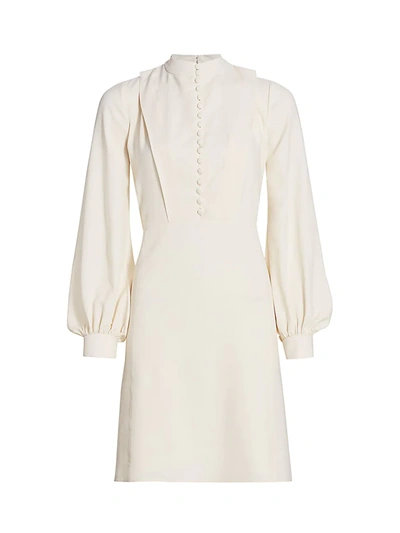 Shop Chloé Light Cady Puff-sleeve Dress In White