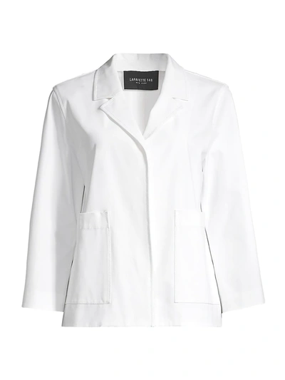 Shop Lafayette 148 Layken Notch Lapel Jacket In White