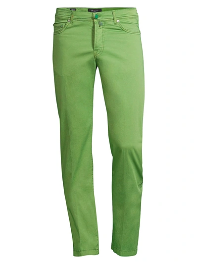 Shop Kiton Straight-fit Five-pocket Pants In Green