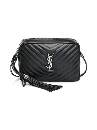 Shop Saint Laurent Women's Lou Matelassé Leather Camera Bag In Black