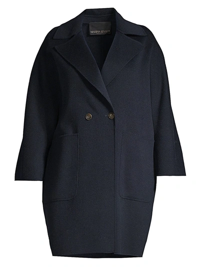 Shop Marina Rinaldi Women's Tazzina Double Wool Oversized Coat In Dark Navy