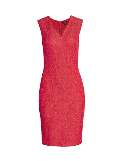 Shop St John Women's Refined V-neck Knit Dress In Poppy