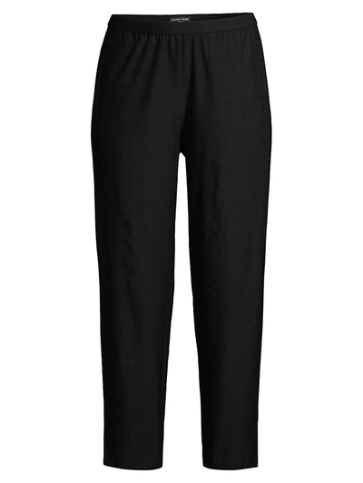 Shop Eileen Fisher Crepe Cropped Pants In Black