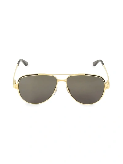 Shop Cartier Men's 60mm Aviator Sunglasses In Gold