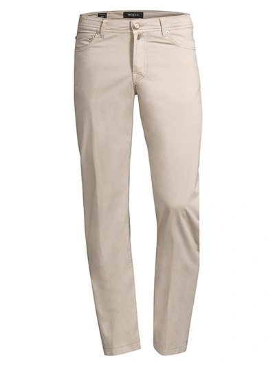 Shop Kiton Men's Straight-fit Five-pocket Pants In Khaki