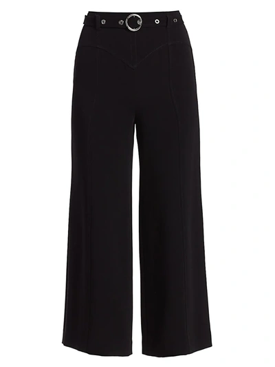Shop Cinq À Sept Women's Polly Belted Cropped Pants In Black