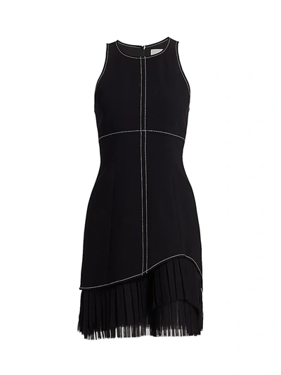 Shop Cinq À Sept Cathy Pleated Tank Dress In Black