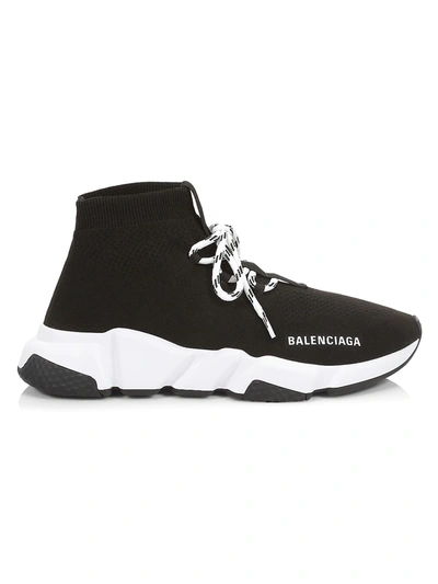 Shop Balenciaga Speed Lace-up Sneakers In Black White