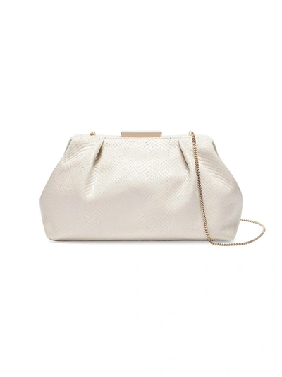 Shop Demellier Women's Florence Snakeskin-embossed Leather Clutch In White
