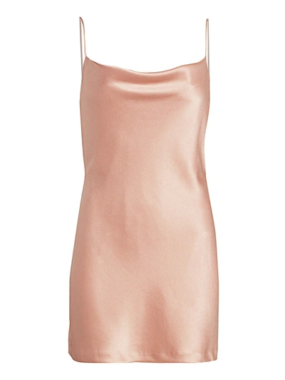Shop Alice And Olivia Women's Harmony Draped Slip Mini Dress In Rose Tan