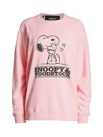 Shop The Marc Jacobs Peanuts X Marc Jacobs The Friends Cotton Sweatshirt In Light Pink