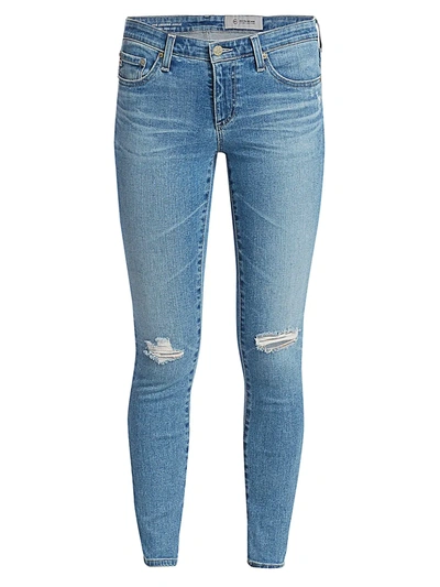 Shop Ag Mid-rise Distressed Legging Ankle Skinny Jeans In 16 Years Composure Destructed