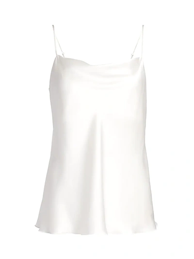 Shop Atm Anthony Thomas Melillo Women's Charmeuse Silk Cowl Neck Camisole In White