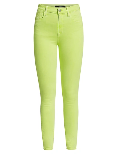 Shop J Brand Women's Alana High-rise Neon Crop Skinny Jeans In Forsythia