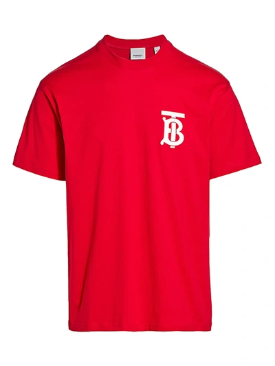 Shop Burberry Men's Emerson Tb T-shirt In Bright Red